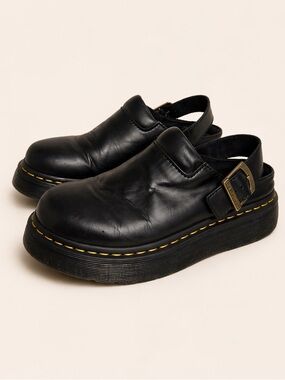 Dr. Martens Laketen Atlas Leather Slingback Platform Mules 10